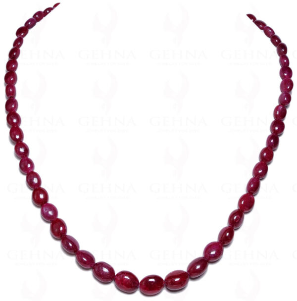 Ruby Gemstone Oval Shaped Bead 18" Inches String NP-1032