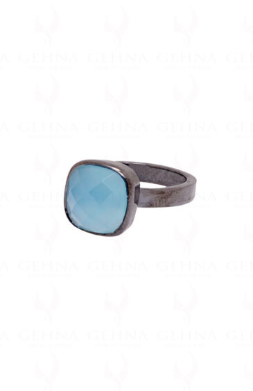 Blue Chalcedony Gemstone Studded 925 Sterling Solid Silver Ring SR-1032