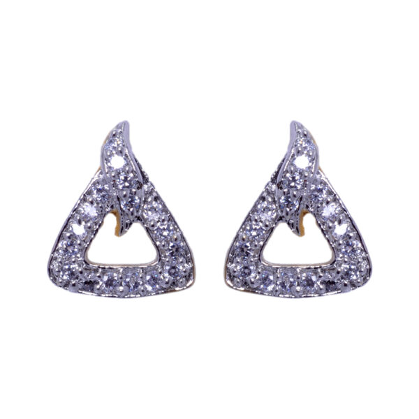 Cubic Zirconia Studded Triangle Shaped Pendant & Earring Set FP-1032