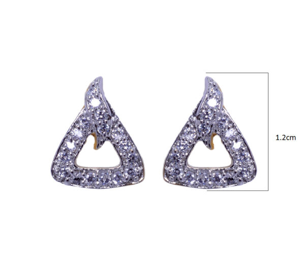 Cubic Zirconia Studded Triangle Shaped Pendant & Earring Set FP-1032