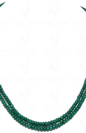 2 Rows Emerald Cabochon Bead Necklace NP-1033