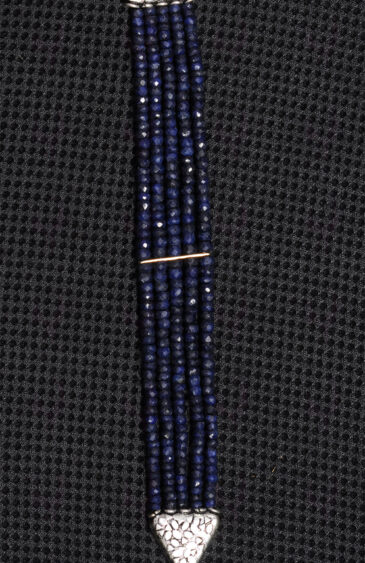 5 Rows African Blue Sapphire Gemstone Bead Bracelet BS-1033
