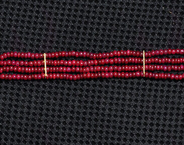 4 Rows Ruby Gemstone Plain Bead Bracelet BS-1034
