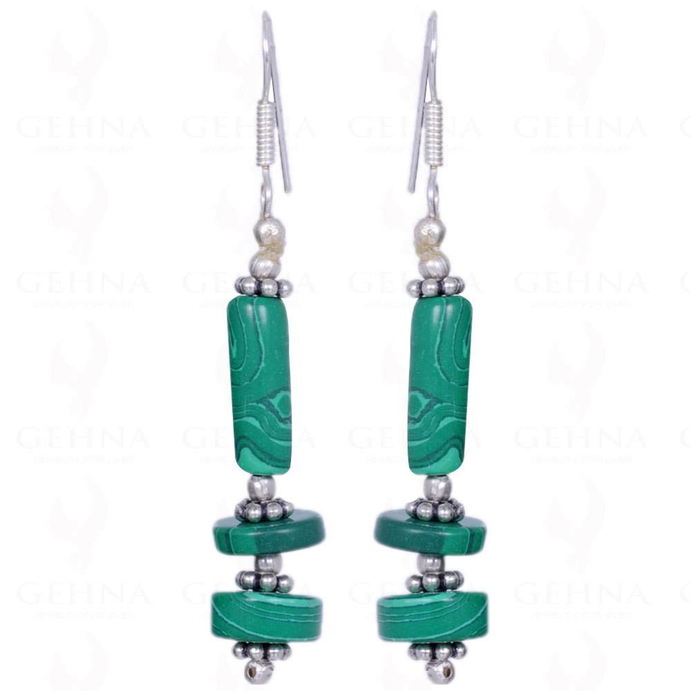 Malachite Gemstone Earrings Made In .925 Sterling Silver ES-1034