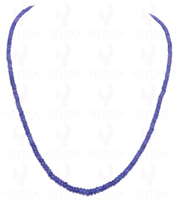 Tanzanite Gemstone Round Shaped Cabochon Bead String Necklace NS-1034