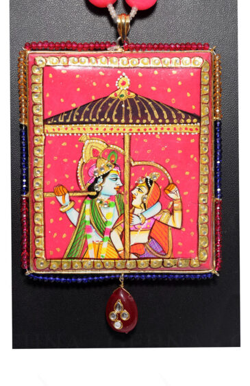 Krishna Leela Hand Painted Pendant Set FN-1034