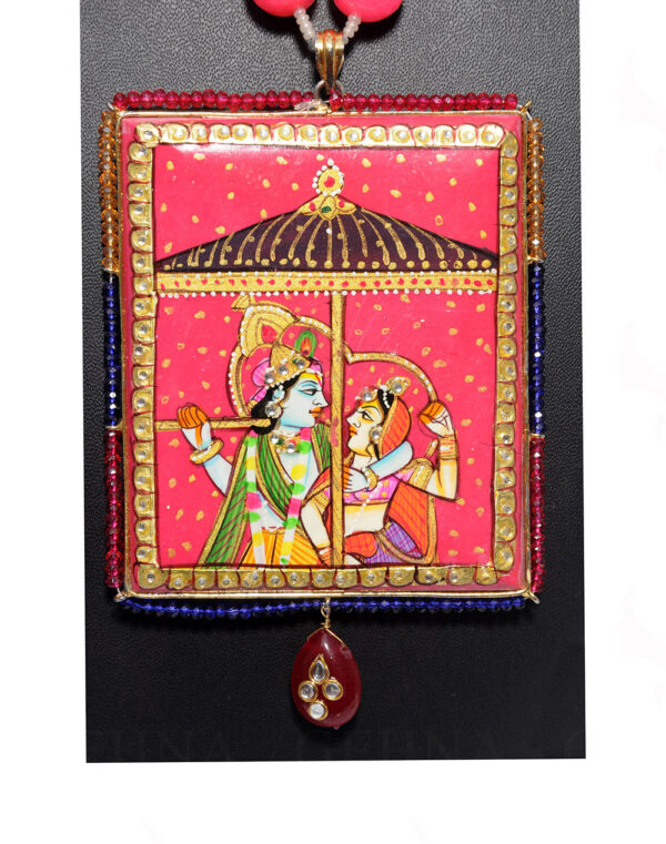 Krishna Leela Hand Painted Pendant Set FN-1034
