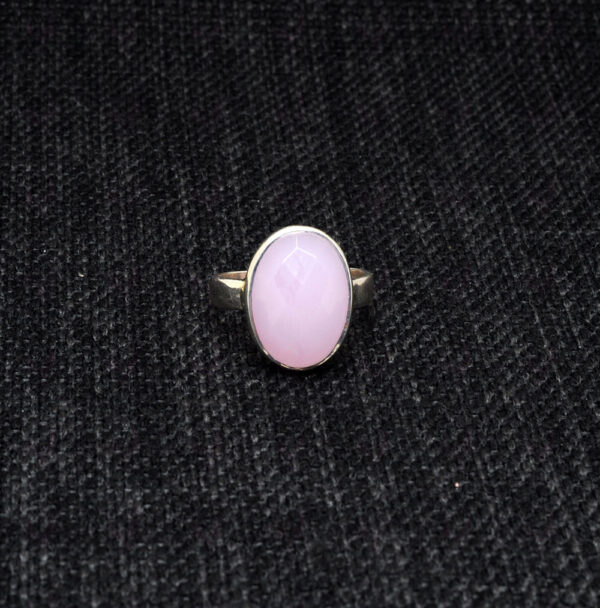 Rose Quartz Gemstone Studded 925 Sterling Solid Silver Ring SR-1034