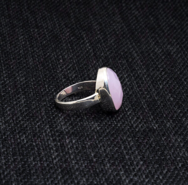 Rose Quartz Gemstone Studded 925 Sterling Solid Silver Ring SR-1034