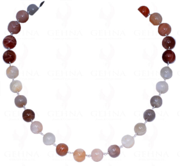 18" Rainbow Gemstone Bead Chain In .925 Sterling Silver CS-1035