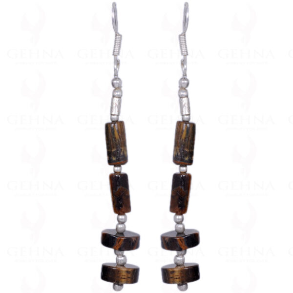 Tiger'S Eye Gemstone Earrings Made In .925 Solid Silver ES-1036