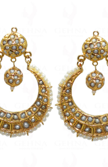 Pearl Studded Jadau Bead & Bali Style Earrings LE01-1036