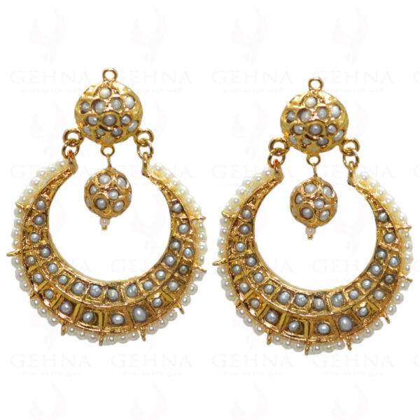 Pearl Studded Jadau Bead & Bali Style Earrings LE01-1036