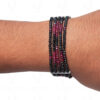5 Rows Of Ruby & Black Onyx Gemstone Faceted Bead Bracelet BS-1036