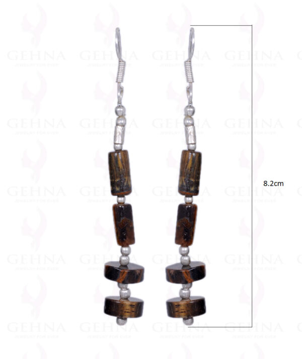 Tiger'S Eye Gemstone Earrings Made In .925 Solid Silver ES-1036