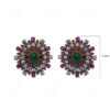 Simulated Diamond, Ruby & Emerald Studded South Indian Earrings FE-1036