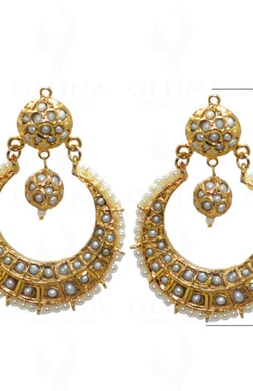 Pearl Studded Jadau Bead & Bali Style Earrings LE01-1036