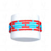 5 Rows Of Coral & Blue Turquoise Gemstone Bead Bracelet BS-1037