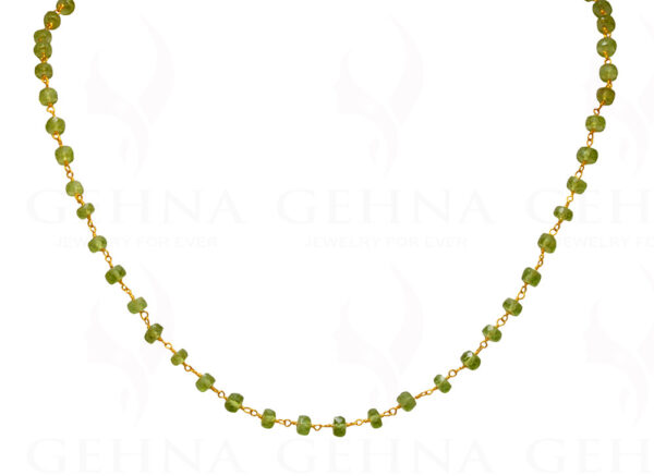 Peridot Gem Round Bead Chain In .925 Sterling Silver CS-1037