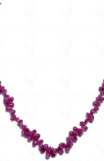 18″ Inches Long Ruby Gemstone Cabochon Drops Necklace NP-1037