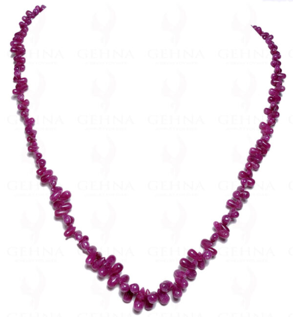 18" Inches Long Ruby Gemstone Cabochon Drops Necklace NP-1037