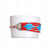 5 Rows Of Coral & Blue Turquoise Gemstone Bead Bracelet BS-1037