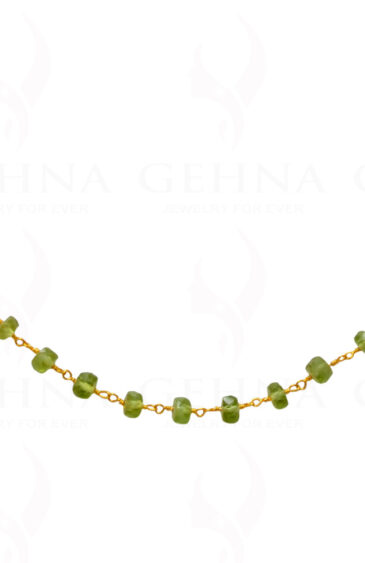 Peridot Gem Round Bead Chain In .925 Sterling Silver CS-1037