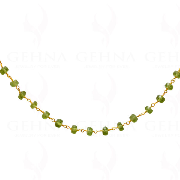 Peridot Gem Round Bead Chain In .925 Sterling Silver CS-1037