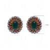 Simulated Diamond & Emerald Studded South Indian Style Earrings FE-1037