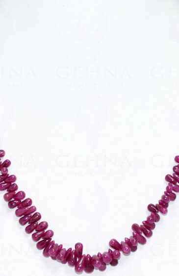 18″ Inches Long Ruby Gemstone Cabochon Drops Necklace NP-1037