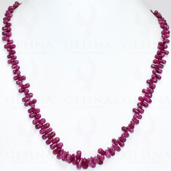 18" Inches Long Ruby Gemstone Cabochon Drops Necklace NP-1037