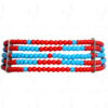 5 Rows Of Coral & Blue Turquoise Gemstone Bead Bracelet BS-1037