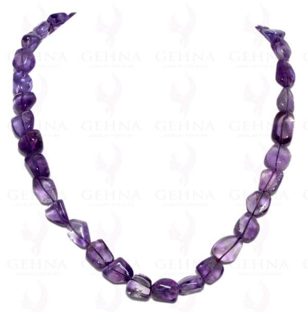 Natural Amethyst Gemstone Tumble Shaped Bead Strand Necklace NS-1038