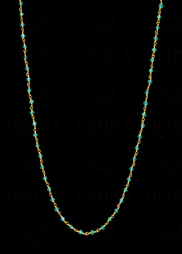 18" Onyx Gemstone Bead Chain In .925 Sterling Silver CS-1038