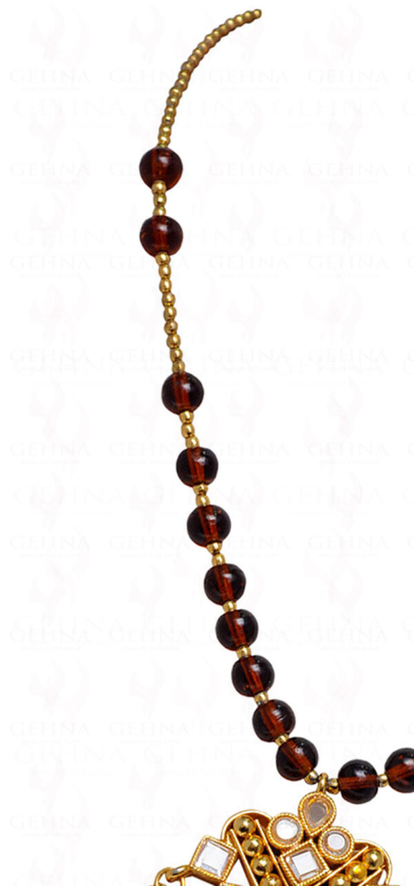 Indian Traditional Style Hessonite Gemstone Studded Necklace FN-1038