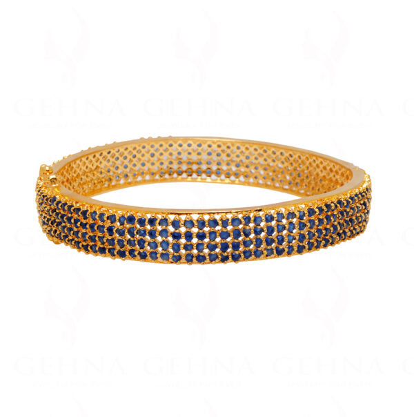 Blue Sapphire Color Stone Studded Beautiful Bangle Cum Bracelet FB-1039