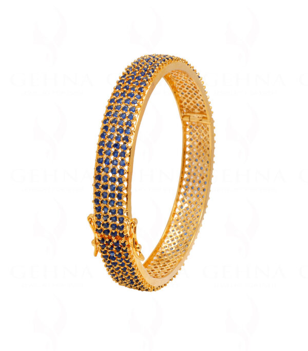 Blue Sapphire Color Stone Studded Beautiful Bangle Cum Bracelet FB-1039