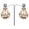 White Sapphire Studded With Meenakari Work Earrings FE-1039