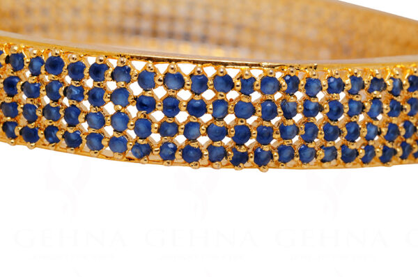 Blue Sapphire Color Stone Studded Beautiful Bangle Cum Bracelet FB-1039