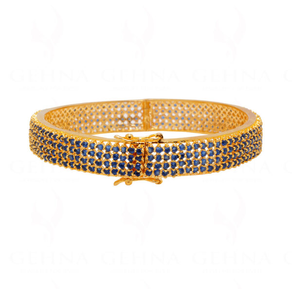 Blue Sapphire Color Stone Studded Beautiful Bangle Cum Bracelet FB-1039