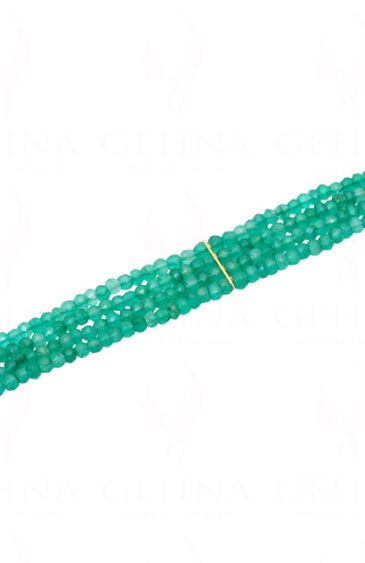 4 Rows Of Emerald Gemstone Faceted Bead Bracelet BS-1040