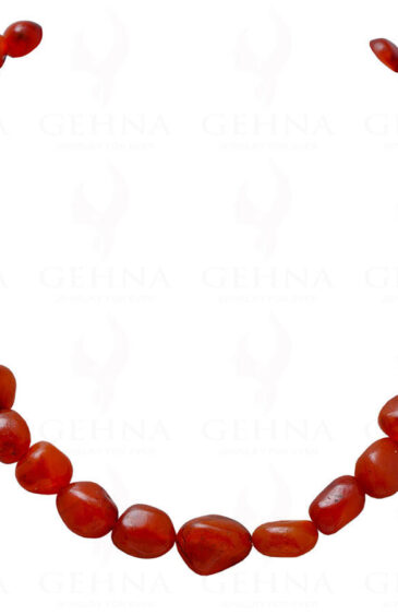 Carnelian Gemstone Tumble Shaped Bead Necklace NS-1040