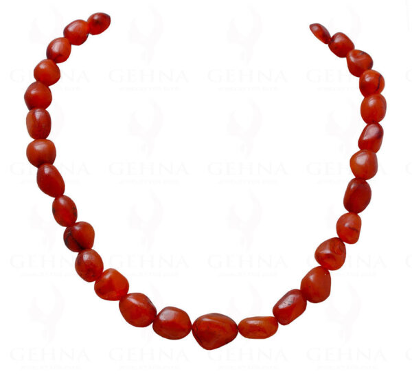 Carnelian Gemstone Tumble Shaped Bead Necklace NS-1040