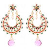 Tourmaline & Multicolor Studded With Meenakari Work Earrings FE-1040