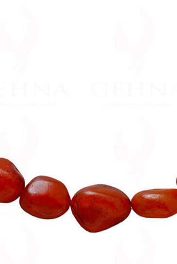 Carnelian Gemstone Tumble Shaped Bead Necklace NS-1040