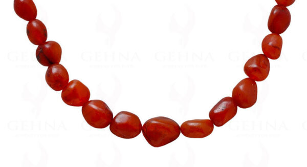 Carnelian Gemstone Tumble Shaped Bead Necklace NS-1040