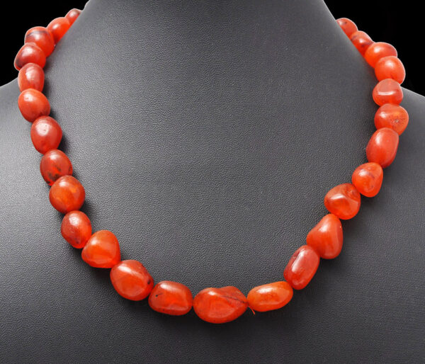 Carnelian Gemstone Tumble Shaped Bead Necklace NS-1040