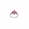 Ruby Gemstone Studded 925 Sterling Silver Flower Shaped Ring SR-1040