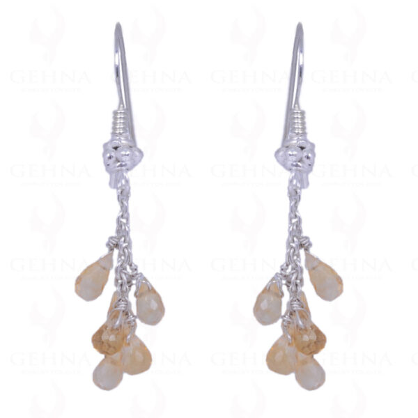 Citrine Gemstone Faceted Drops Earrings Made In .925 Sterling Silver ES-1041