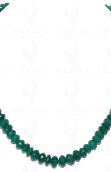Green Onyx Gemstone Round Faceted Bead Stand Necklace NS-1041